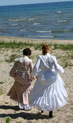 Edwardian ladies on the beach