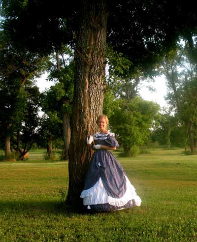 Katie in calico ballgown 70201-2