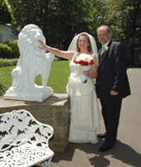 Mary in her Recollections wedding dress