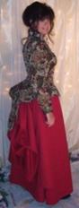 Twill  Skirt with Bustled Overskirt
